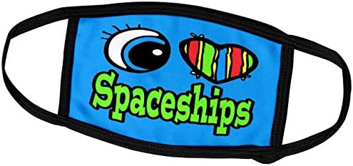 3dRose Bright Eye Сърце Аз обичам Космически кораби - Крайни капаци (fc_106544_3)