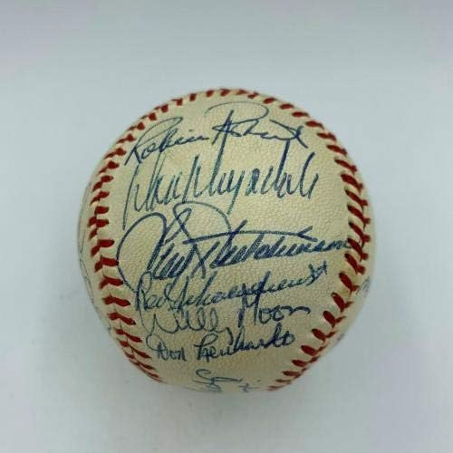 Зашеметяващ бейзболни топки на 1960-те години, с автограф от Хофа, Уили Мэйса, Ърни Бэнкса, Стан Музиала, PSA DNA - Бейзболни Топки с Автографи