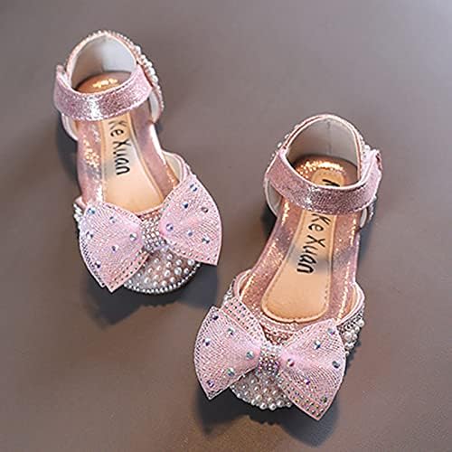 Обувки за малки момичета; Модерен пролетно-летни Сандали за момичета; Рокля за танци; Обувки принцеса с перлата на мрежесто лък и една кука-линия; Елегантни обувки в