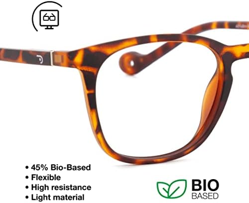 Очила за четене DIDINSKY Readers от пресбиопия със защита от синя светлина за мъже и жени. Гума на допир, гъвкав лък тел и антибликовые лещи. Havana +1,5 - Тейт BIO