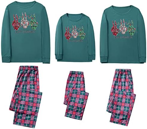 Семеен Пижамный Комплект DIYAGO Pj, за да е Подходяща за Коледа Риза с дълъг ръкав и Панталони, Празничен Пижамный Комплект за почивка, Забавна нощница
