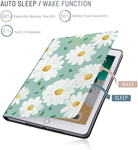 Калъф за iPad 6th/5th поколение 9,7 инча Автоматичен режим на заспиване/събуждане с поставка-държач на Apple Молив Умен Защитен калъф за iPad 5th /6th/2 Air/ Pro 9,7 (Daisy)