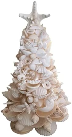 Декор на Крайбрежен елхи от Бели Миди и Корали със Светкавица, 2022 най-Новата Коледна Елха от смола на Морския плаж, Коледни Елхи