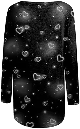 Блузи за жени 2023, Дамски Скъпа Риза с дълги ръкави и Принтом под формата на Покер Сърца, Ежедневни Елегантни Ризи-Туники с кръгло деколте за Момичета