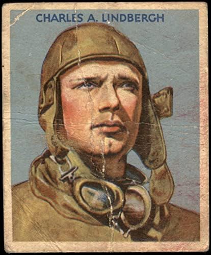 1934 National Chicle Sky Birds # 36 Чарлз Линдберг (пощенска картичка) (Може да прочетете серия от 48 или 144 картички на заден ход) БЕДЕН