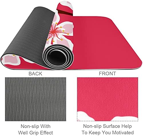 Siebzeh Красив японски розово килимче за йога премиум-клас с цветове на череша, екологично Чист гумена подложка за здраве и фитнес, нескользящий мат за всички видове у?