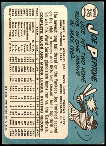 1965 Topps # 245 Джо Пепитон Ню Йорк Янкис (бейзболна картичка) ДОБРИ Янкис