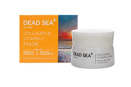 Маска с колаген и витамин С Dead Sea+ от AVANI | Обогатен с минерали от Мъртво море, аргановым масло и витамини А, С и е | Намалява бръчките, като придават на кожата стегнат и