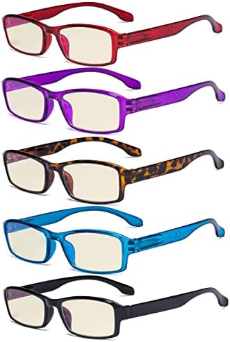 Очила за четене Eyekepper 6 Опаковки Комфортни Очила за четене Включват Слънчеви Очила за Четене за Мъже и Жени + 2,50