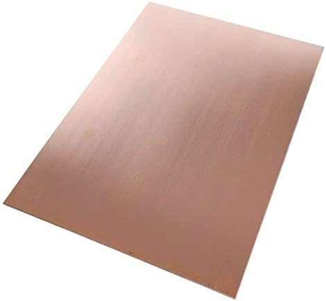 YUESFZ Метален лист от чиста мед Фолио табела 0,8 X 100 X 200 Мм Вырезанная Медни метална плоча Латунная табела (Размер: 100 мм x 200 мм x 0,8 mm)