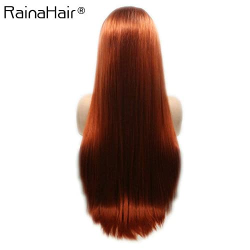 Yiweier синтетични перуки на дантели отпред за черни жени, бесклеевые дълги къдрави перуки от естествена линия на растеж на косата, топлоустойчив (червени)