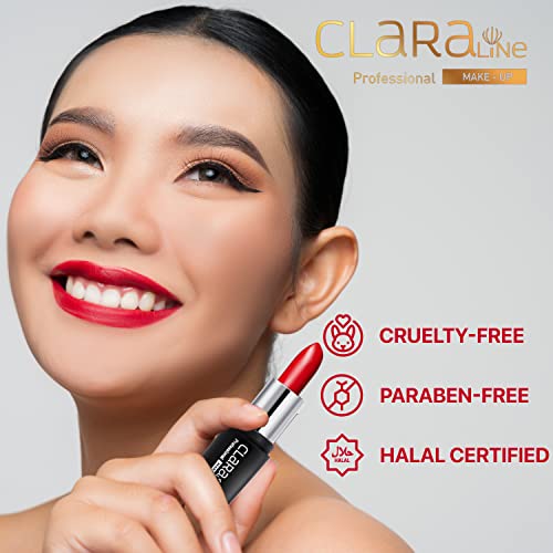 Claraline HD Lipstick - Хидратиращ грим за устните | Высокопигментированные нюанси | Устойчиви, Устойчиви на трансфера, Без насилие, Сертифицирани Халал и без парабени | Apricot Cr
