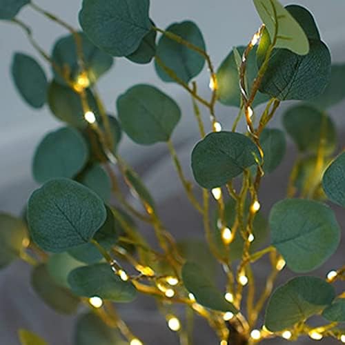 Коледно Дърво със светлини, Мини-Коледа Орнамент, Топло бели светодиоди, Десктоп Украса за вътрешно и Външно ползване за Коледното Домашни партита, Сватбени подаръ