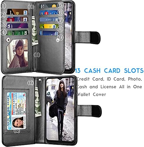 Чанта-портфейл Tekcoo за Мото G Play / Motorola Moto G Play 2021, Луксозен калъф-портфейл от изкуствена кожа, отделения за кредитни карти, Калъф-за награда, флип-надолу капачката [Под?