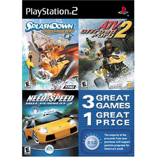 Приводнительные атракции Gone Wild, ATV Offroad Fury 2 и Need For Speed Hot Pursuit 2 тройни пакет - PlayStation 2