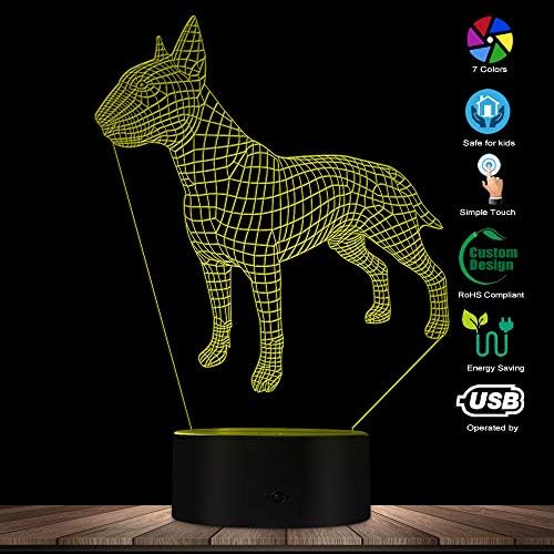 Причиняващи Дни Персонализирани Дизайн Куче Териер 3D Оптична Илюзия Лампа Творчески Домашно Кученце Декор на Детска Стая лека нощ Модерна Акрилна Лампа за Сън, за