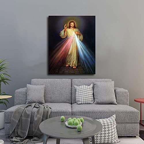 Исус Христос е Божественото Милосърдие Художествен Плакат на Платно и Стенни Художествена Картина С Принтом Модерен Семеен Декор За Спалня Плакати (08x12 см в рамка)
