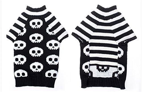 Пуловери за домашни любимци NACOCO, Пуловер с виртуален скелет, Облекло за Кучета и Котки, Дрехи за домашни любимци, Пуловери за малки Кученца (X-Small)