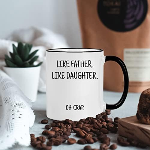 YHRJWN - Подаръци за татко - Като баща, подобен на дъщеря - Забавно кафеена чаша за баща Подаръци за татко от дъщеря
