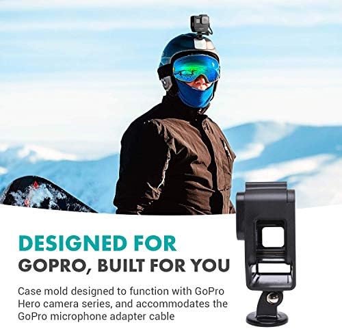 Калъф за GoPro Movo GPR-5 с микрофон за камери за GoPro Hero 5, 6, 7 - Включва микрофон Movo VXR10 за iPhone, Android,