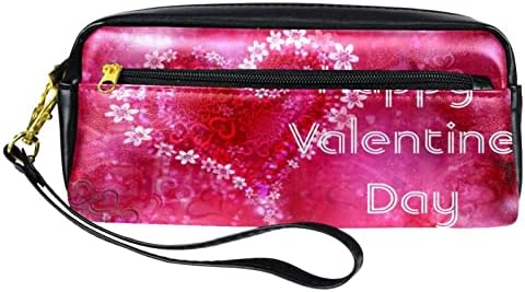 TBOUOBT Козметични Пътни Чанти, Косметичка, Косметичка за Тоалетни принадлежности, Розово Цвете с формата на Сърце