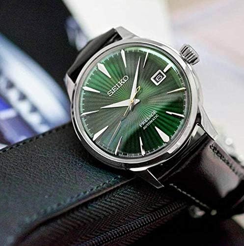 Мъжки часовник SEIKO ПРЕДЧУВСТВИЕ 'Mockingbird' с Коктейльным Зелен циферблат и Кафява кожа SRPD37J1