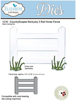 Матрица за ограда коне Elizabeth Craft Проекти Kentucky 3 Rail, 21,3 x 13,7 x 0,2 см, Сиво