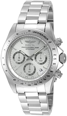 Invicta Мъжки часовници с Хронограф Speedway 14381 със Сребърен циферблат от Неръждаема Стомана