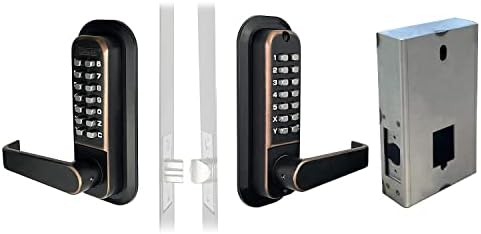 Кутия за стоманени порти JOUNJIP + комплект ключалки с лостова дръжка - Сигурно задайте механична брава без ключ към ограда или входна врата