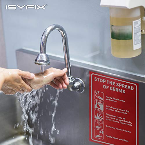 Етикети iSYFIX Измийте си ръцете, спрете разпространението на знака - 2 опаковки с размери 7x10 инча - висок Клас