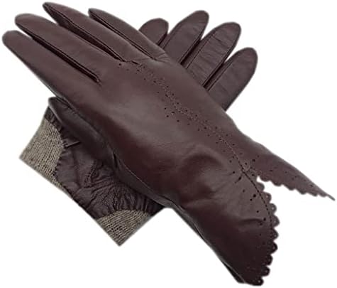 N/A Зимни Дамски Кожени Ръкавици, Топли мотоциклетни ръкавици за защита от студа, подарък ръкавици (Цвят: A, размер: