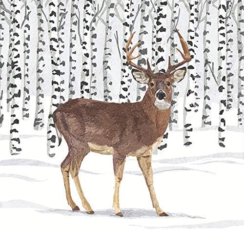 Кърпички за коктейли и напитки в темата за дивата природа в чест на Зимното Слънцестоене комплектът включва 80 Хартиени салфетки | 4 различни рисунки на диви животни