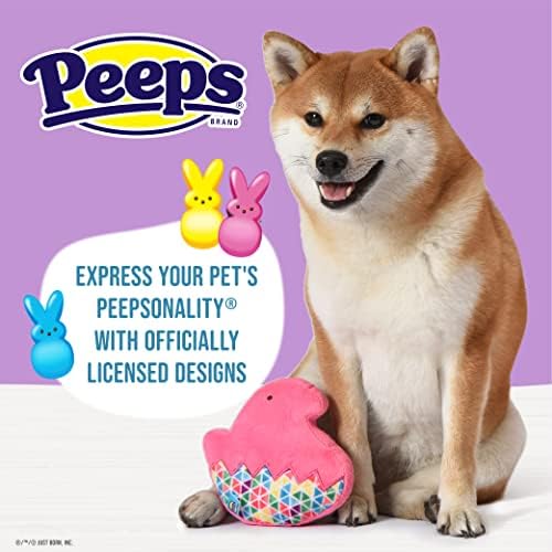 Peeps for Pets Chick 5-Инчов Плюшен играчка за кучета Flattie, Розово | Малка Розова Играчка за кучета, без плънка