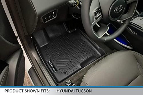 SMARTLINER All Weather Custom Fit Черен 2-Ред подложка за пода с подплата, Съвместим с Hyundai Tucson 2022-2023