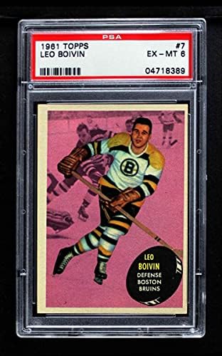 1961 Topps 7 Лео Бойвин Бостън Бруинс (хокей карта) PSA PSA 6.00 Бруинс
