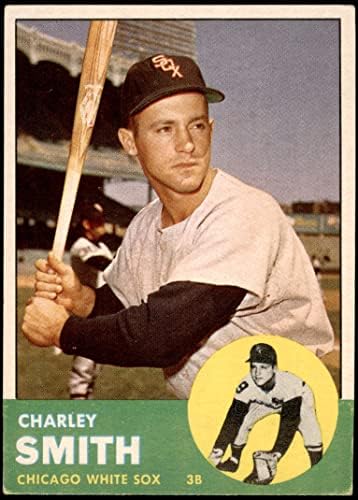 1963 Топпс 424 Чарли Смит Чикаго Уайт Сокс (Бейзболна картичка) VG/EX+ Уайт Сокс