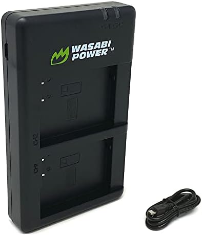 Двойно зарядно устройство Wasabi Power Micro USB за Panasonic Lumix DMW-BLC12, DMW-BLC12PP, DE-A79, DE-A79B и Lumix