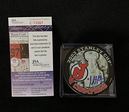 Мартин Broder подписа на шайбата на Ню Джърси Дэвилз на Купа Стенли 2003 г. JSA COA U73367 - за Миене на НХЛ с автограф
