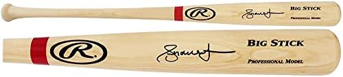 Андру Джоунс Подписа Бейзболна бухалка Rawlings Pro Забавно Red Ring с Автограф - MLB Bats