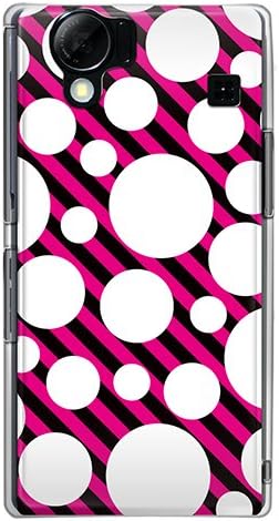 CaseMarket SoftBank AQUOS Phone (102SH) Прозрачен твърд калъф от поликарбонат [Розова ивица и случайни точки]
