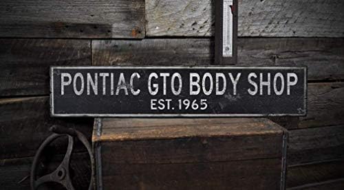 Дървена дата на основата на тялото на ОТДЕЛ PONTIAC GTO 1965 65 година на ИЗДАВАНЕ - Табела в селски стил - 5,5