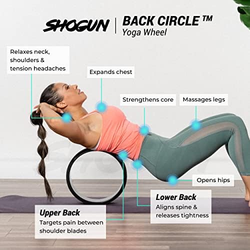 Сегун резвится На задния кръг. 12-инчов колело за йога за облекчаване на болки в гърба и миофасциального релаксация.