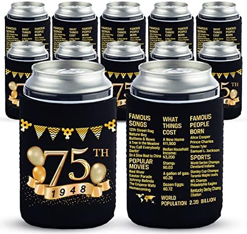 Комплект от 12 кутии-охладители на 75-ия рожден ден-Декорация на 75-та годишнина - Знак 1948 г. - Аксесоари за парти