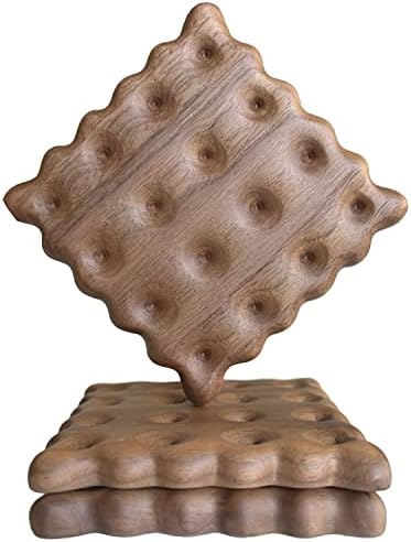 Комплект дървени каботажните за бисквитки LEAFRE, 3 опаковки — Поставка за напитки от естествено тъмно дърво | Здрава и дългогодишна | Уникален декор за дома, кухня, ба?