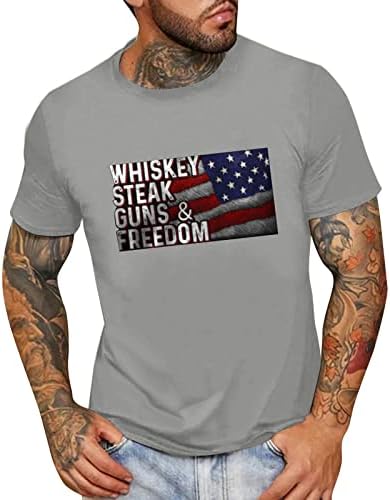 XXBR, патриотични мъжки тениски с къс ръкав, Летни Ежедневните Свободни Основни тениски с кръгло деколте и принтом