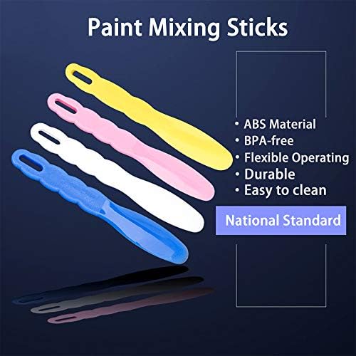 MYUBWTF 4 бр. пръчици за смесване на бои, шпатула за рисуване от ABS-пластмаса, пръчка за разбъркване на боя за