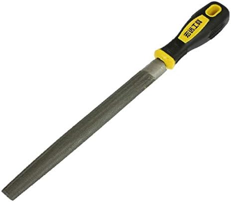 X-DREE Жълто-Черна дръжка От стомана, Средно нарязан с полукръгла Файл Ръчни инструменти 6 (Жълто-черна дръжка от
