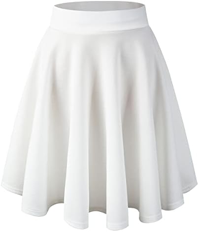 Дамски ластични Панталони, поли трапецовидна форма NEXOGA с висока талия за официални партита (XL, Q301-Бяло), X-Large-XX-Large