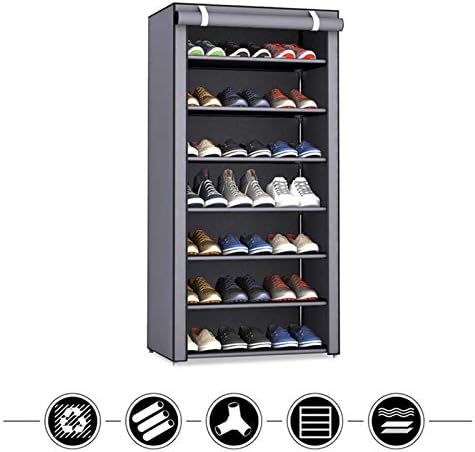 FPL-BM Многослоен Рафтове за обувки, Подвижни Прахоустойчив Нетъкан Шкаф за Обувки Домакински Застояла Компактна