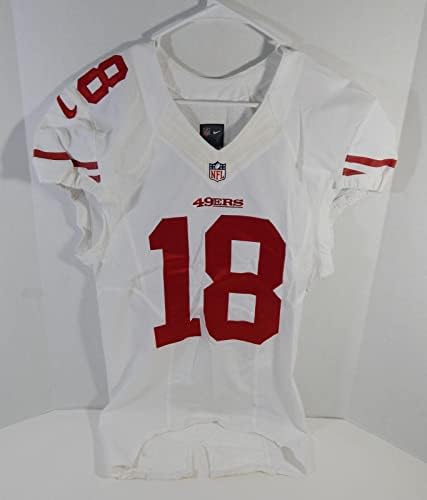 2013 San Francisco 49ers 18 Game Пуснати на Бялата фланелка DP16506 - Използваните тениски За игри NFL Без подпис